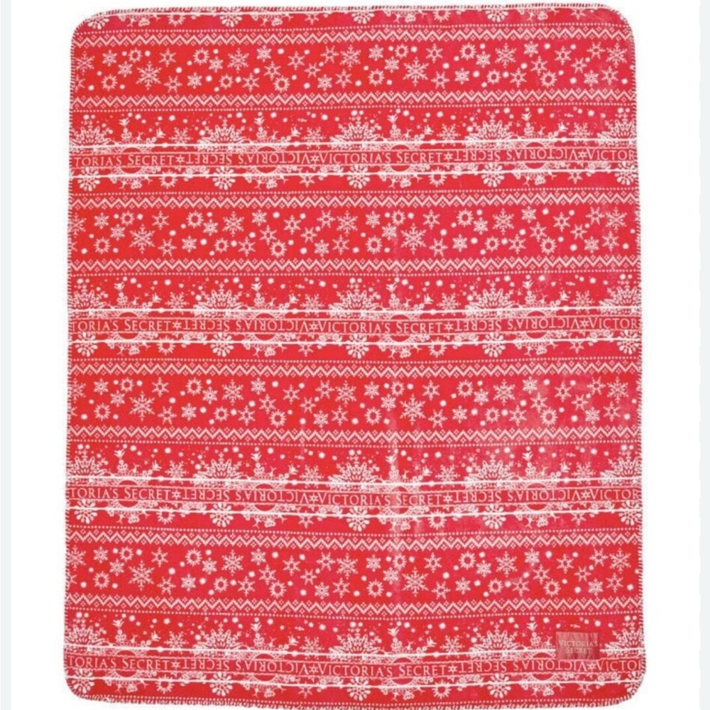 Victoria's Secret Red Holiday Sherpa Blanket 50’’x 60’’